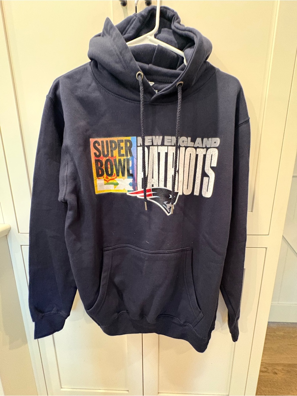 Fanatics New England Patriots Navy Super Bowl Graphic Crewneck Hoodie